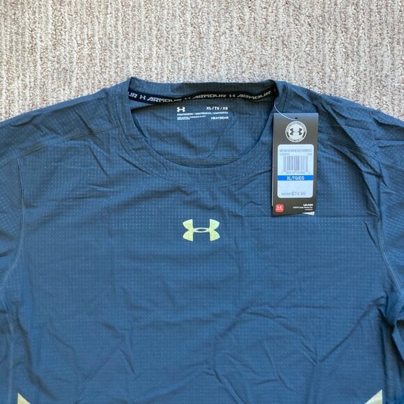 New Men's XL Under Armour HeatGear Armour Zonal Compression Short Sleeve Gray - Picture 2 of 4